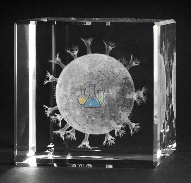 HIV Virus 3D Model in Glass